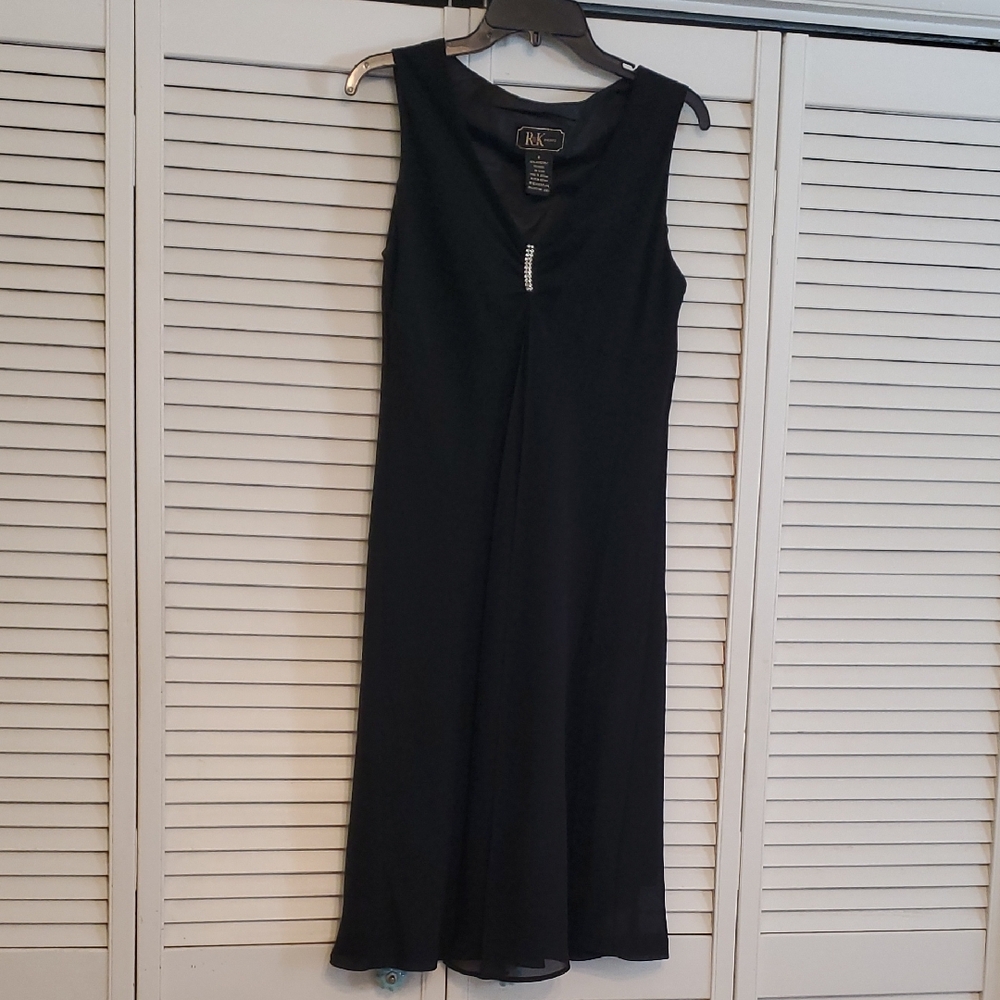 R&K Evening Little Black Dress Sleeveless Cocktail Dress, Size 8